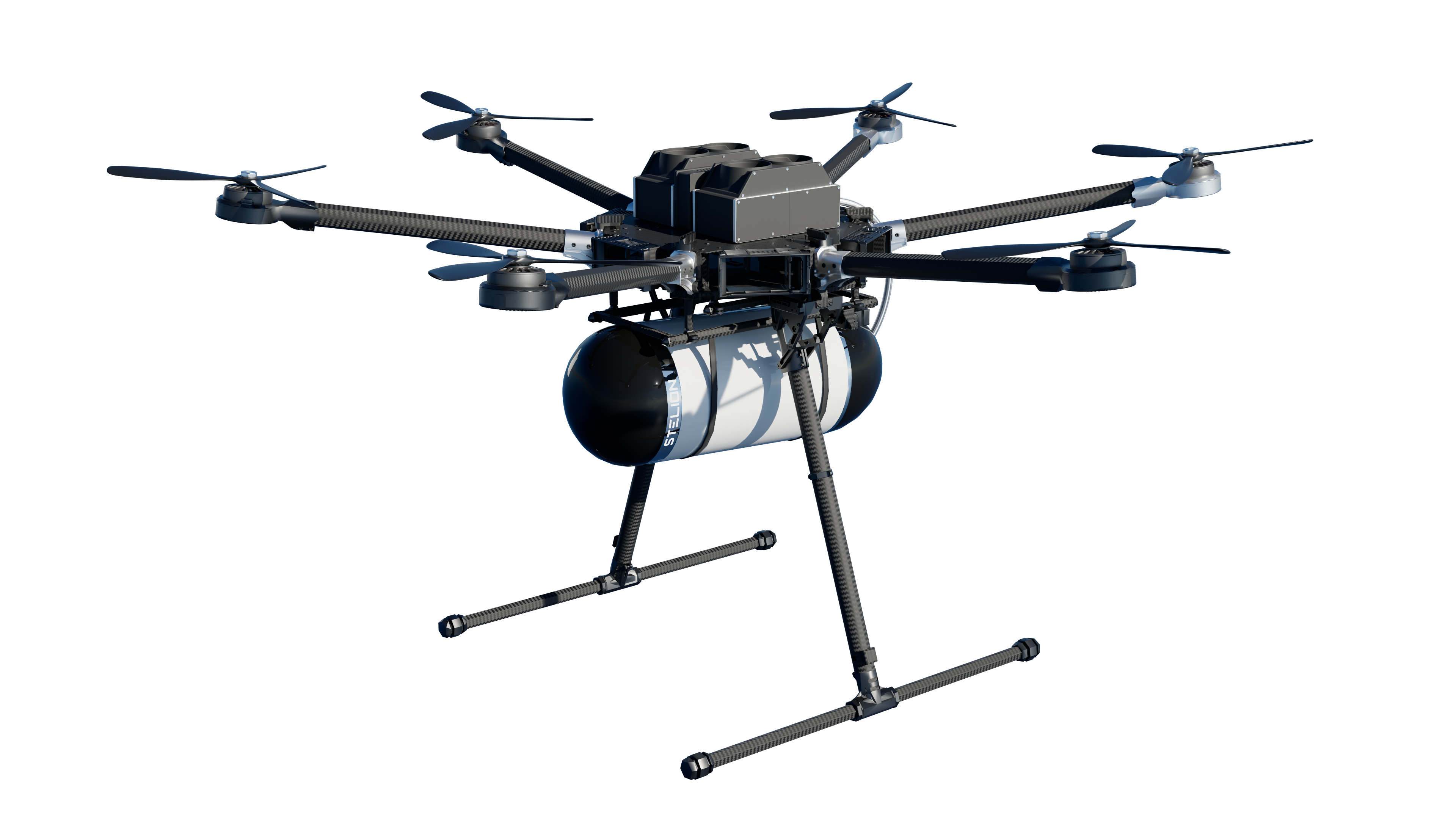 Hydrogen drone with STELION Capsule & STELION Powertrain. Design by Hydros Power.