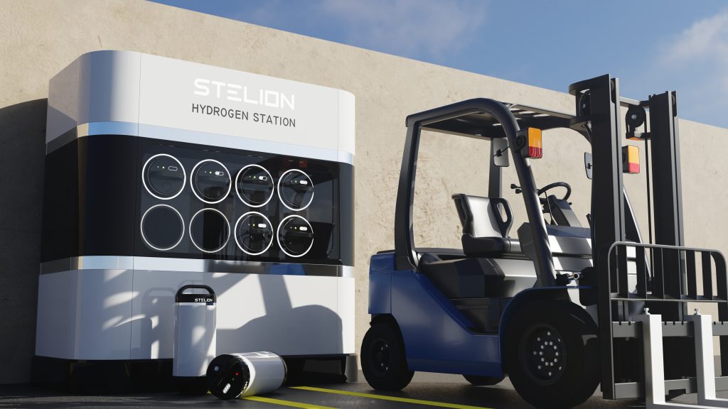 Fuel cells vs batteries: STELION Station and STELION Powertrain for logistic-Hydrogen-Warehouse