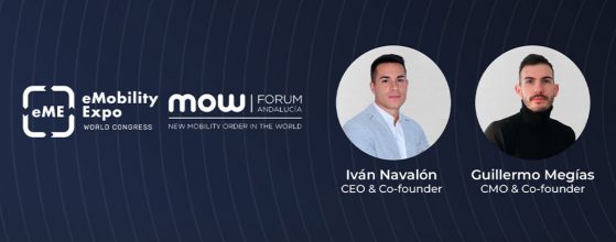 Hydros Power founders at eMobility World Congress with event logos
