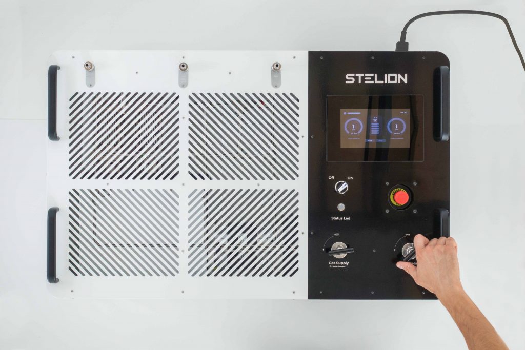STELION Booster Station digital interface STELION Booster Station top view showing digital interface and pressure control panel